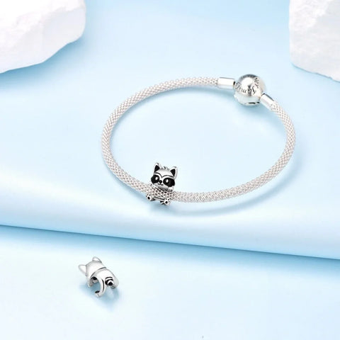 jewlouli hugging raccoon pandora charm jewelry fits pandora bracelet