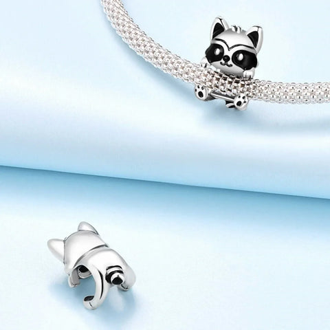 jewlouli hugging raccoon pandora charm jewelry fits pandora bracelet