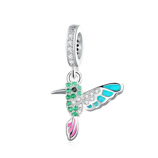 hummingbird-charm Jewelry affordable fits Pandora bracelet charm