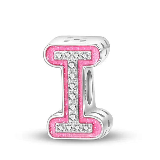 I pink charm letter for pandora bracelets