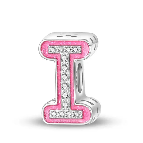 I pink charm letter - I pink charm letter for pandora bracelets