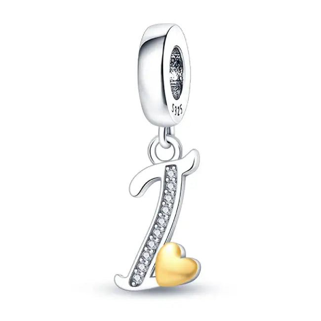 italic Letter I Charm