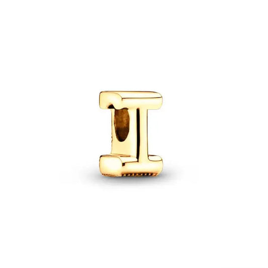 I Letter Gold charm letter