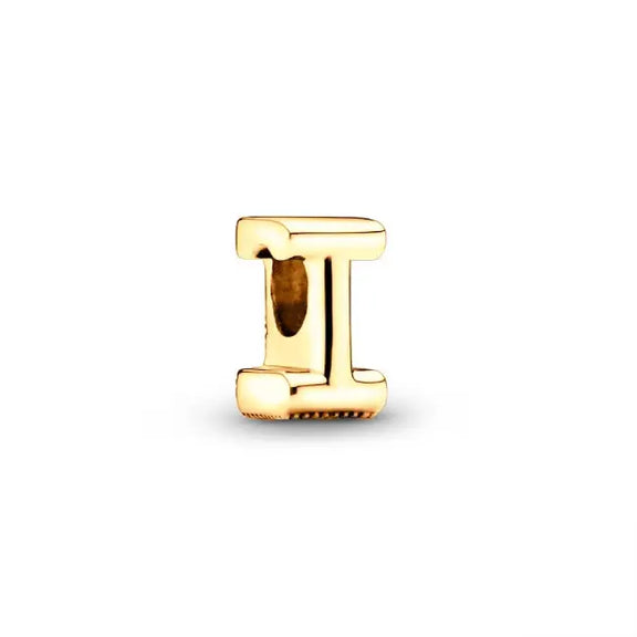 I Letter Gold charm letter - I gold charm letter for pandora bracelets