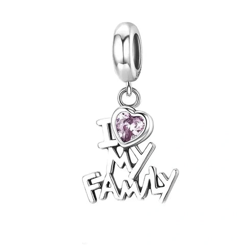 i-love-my-family-charm fits Pandora bracelet affordable charm Jewelry