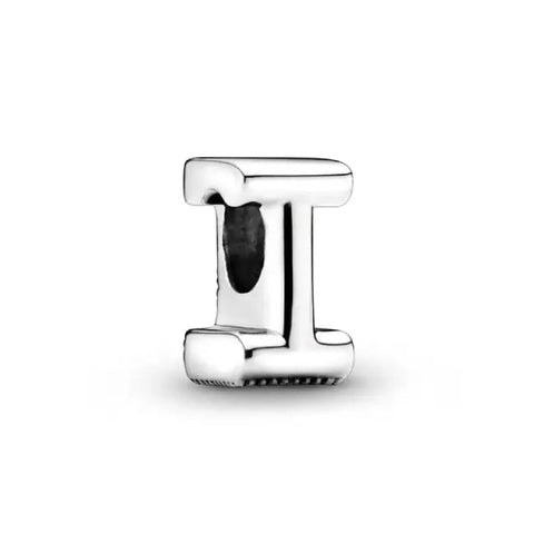 Silver Letter Clear I Charm - Silver Letter Clear I Charm