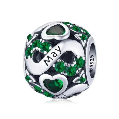 jewlouli infinite love zircon heart birthstone charmscharmjewlouli jewelry fits pandora bracelet