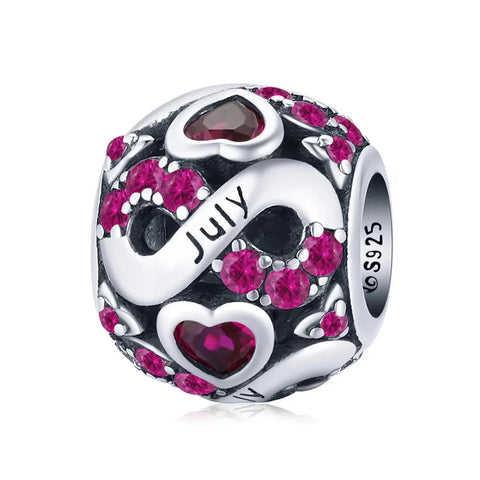 Infinite Love Zircon Heart Birthstone Charms - Infinite Love Zircon Heart Birthstone Charms
