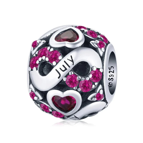 jewlouli infinite love zircon heart birthstone charmscharmjewlouli jewelry fits pandora bracelet