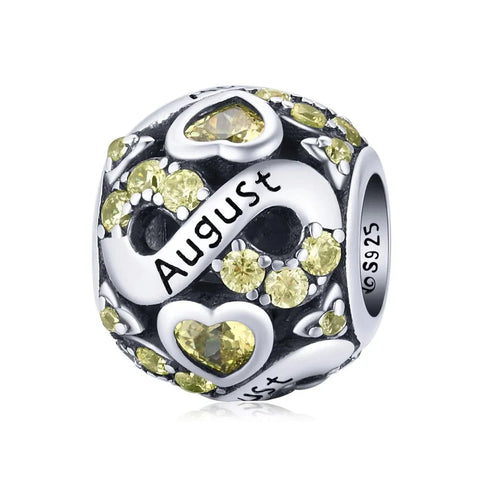 jewlouli infinite love zircon heart birthstone charmscharmjewlouli jewelry fits pandora bracelet