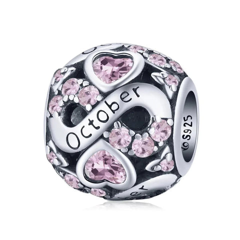 Infinite Love Zircon Heart Birthstone Charms - Infinite Love Zircon Heart Birthstone Charms