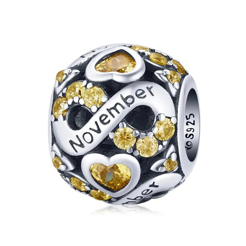 jewlouli infinite love zircon heart birthstone charmscharmjewlouli jewelry fits pandora bracelet