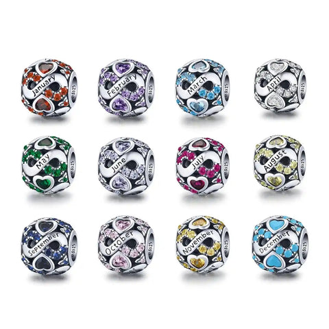 Infinite Love Zircon Heart Birthstone Charms - Infinite Love Zircon Heart Birthstone Charms