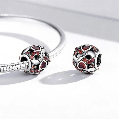 Infinite Love Zircon Heart Birthstone Charms - Infinite Love Zircon Heart Birthstone Charms
