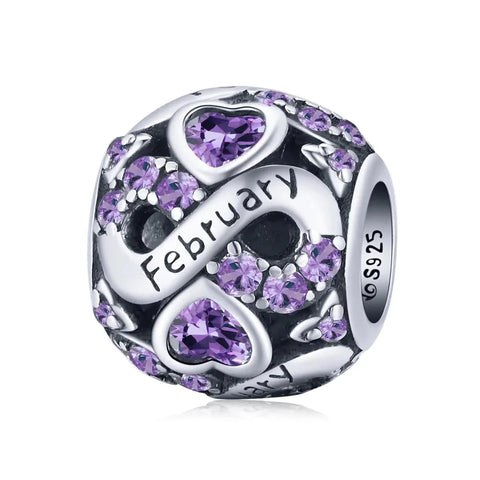 Infinite Love Zircon Heart Birthstone Charms - Infinite Love Zircon Heart Birthstone Charms