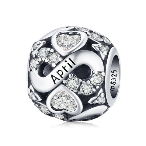 Infinite Love Zircon Heart Birthstone Charms - Infinite Love Zircon Heart Birthstone Charms