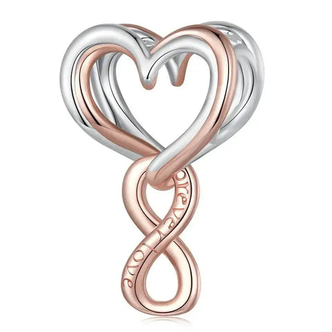 Infinity Heart double tone Charm