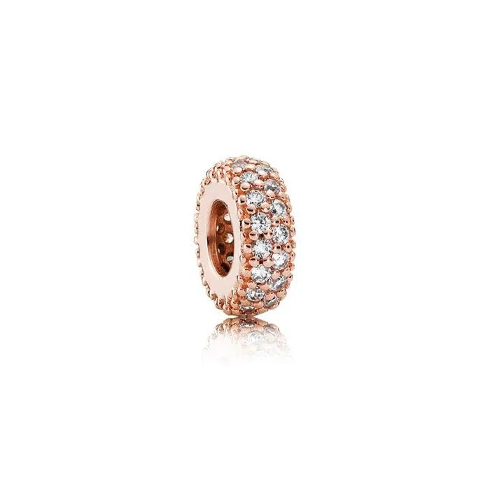 Inspirational spacer charm in Pandora Rose, perfect for adding motivational style to charm bracelets