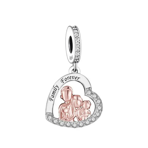 Family Forever Heart Charm