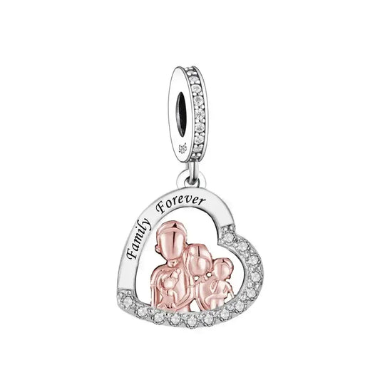 Family Forever Heart Charm