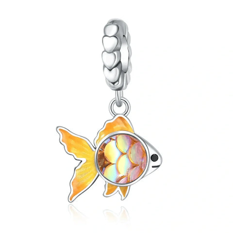 jewlouli iridescent goldfish dangle pandora charm jewelry fits pandora bracelet