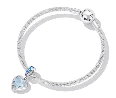Ocean Wave Heart Charm - Ocean Wave Heart Charm