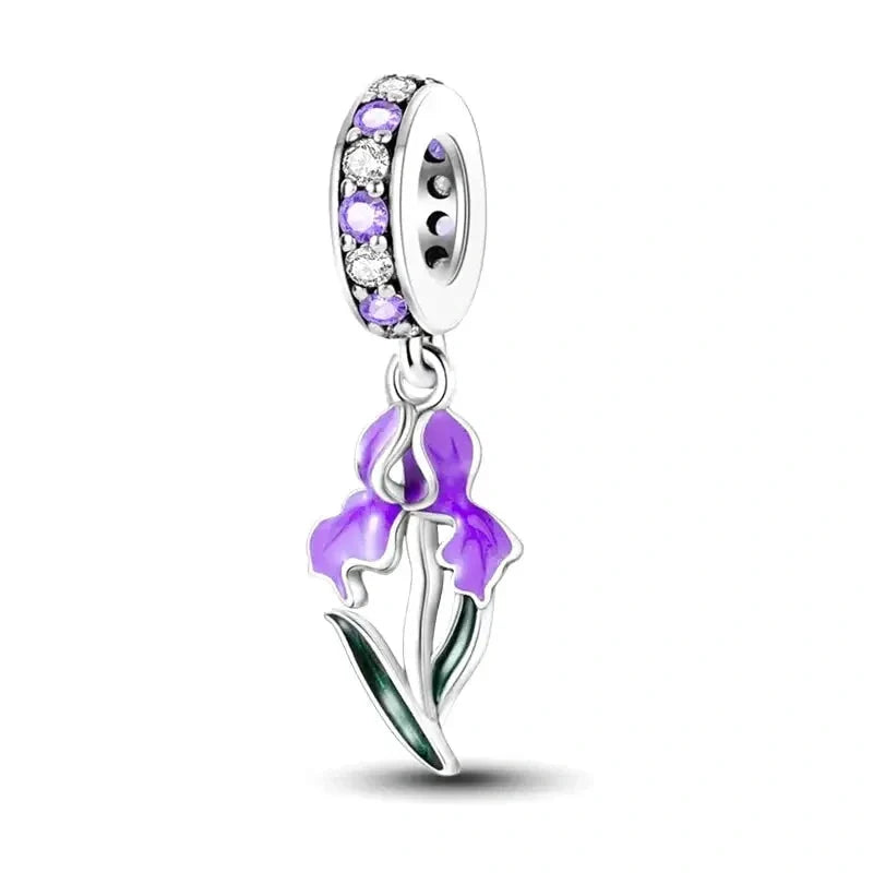 iris-charm fits Pandora bracelet charm affordable Jewelry