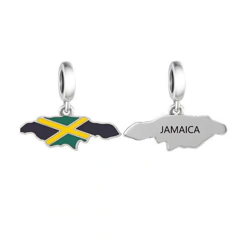 Jamaica Map Dangle Charm - jewlouli jamaica-map-dangle-pandora-charm-jewelry fits pandora bracelet