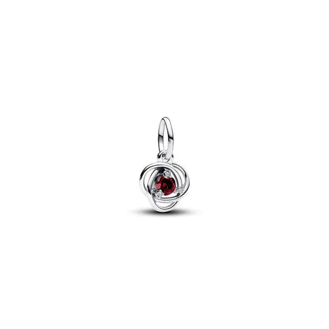 January Red Eternity Circle Dangle Charm - January Red Eternity Circle Dangle Charm