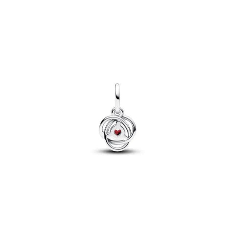 January Red Eternity Circle Dangle Charm - January Red Eternity Circle Dangle Charm