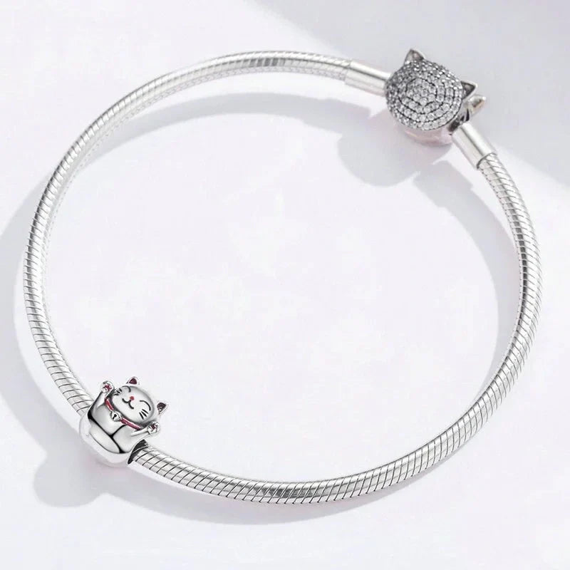 japanese-cat Jewelry charm fits Pandora bracelet affordable