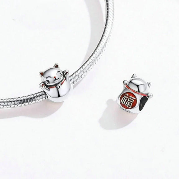 Japanese Cat Charm - japanese-cat Jewelry fits Pandora bracelet affordable charm