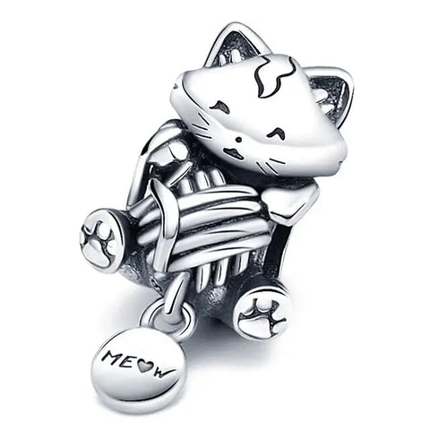 Kitten & Yarn Ball Charm - Kitten & Yarn Ball Charm