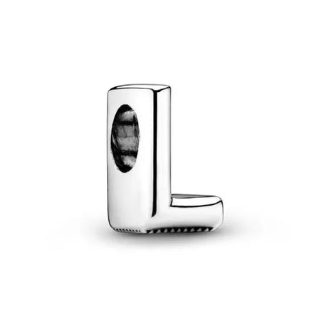Silver Letter Clear L Charm - Silver Letter L Charm