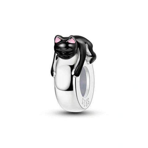 Lazy Black Cat Charm - Lazy Black Cat Charm