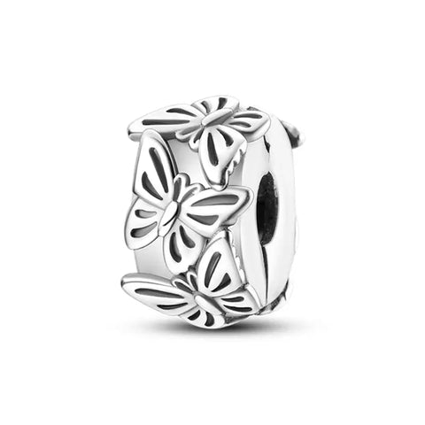 Butterfly silver charm clip