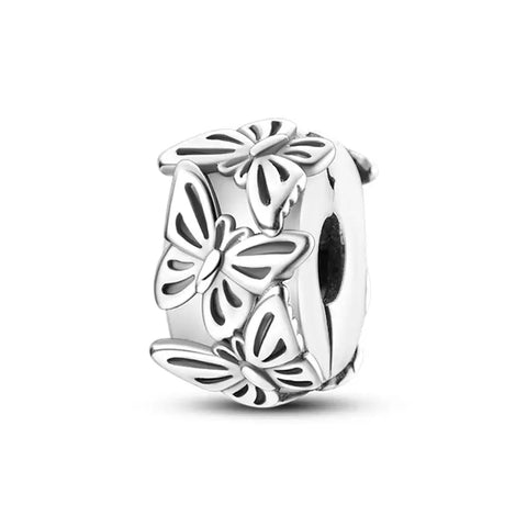 Butterfly silver charm clip - Butterfly silver charm clip