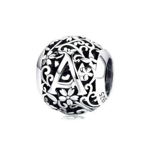 Silver Letter A Bead - Silver Letter A Bead