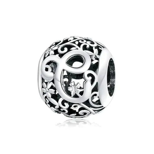 Silver Letter C Bead