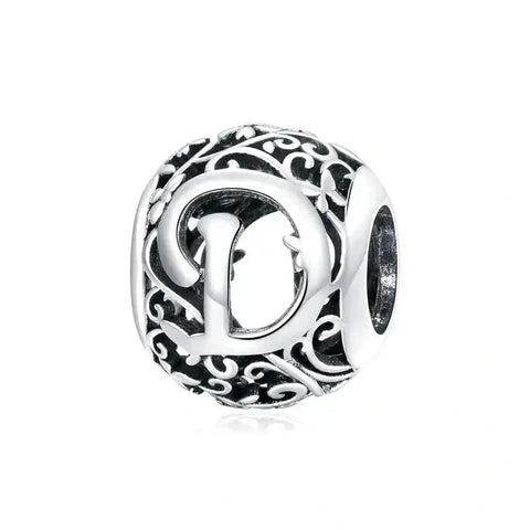 Letter D Bead - Fits pandora Bracelet