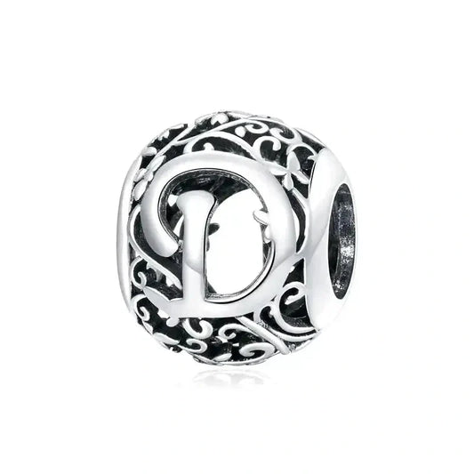 Letter D Bead - Fits pandora Bracelet