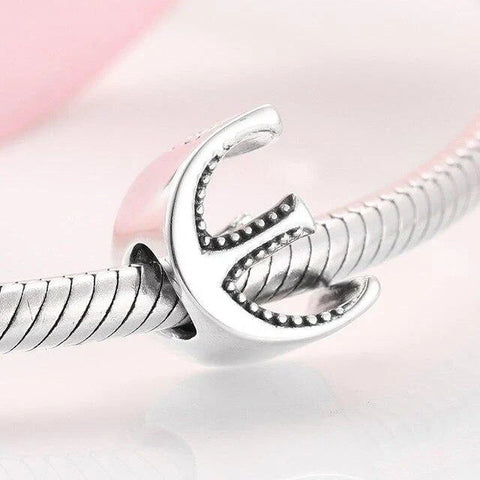 Silver Letter E Charm - Silver Letter E Charm