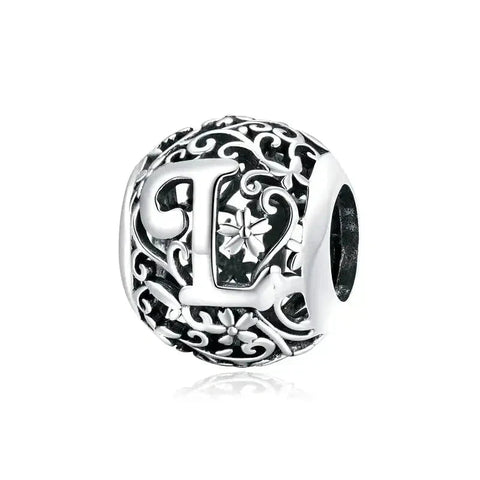 Silver Letter L Bead - Silver Letter L Bead