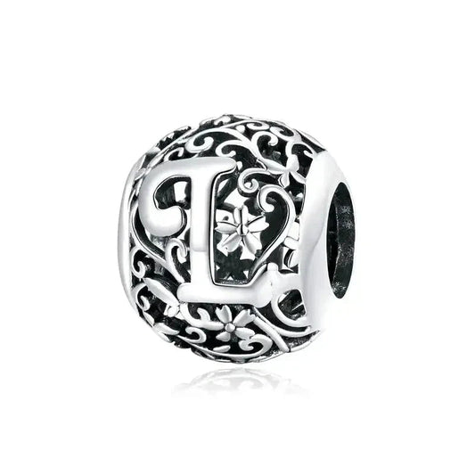 Silver Letter L Bead