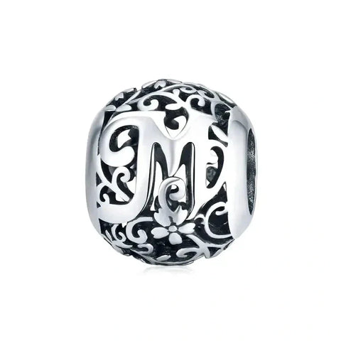 Letter M Bead - Fits pandora Bracelet