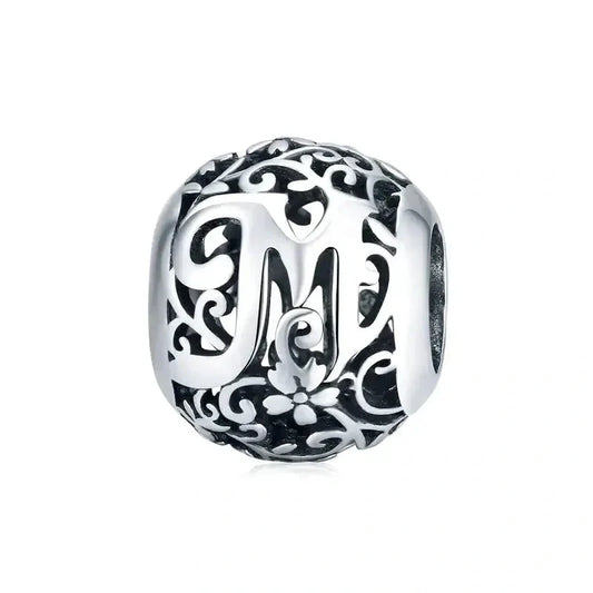 Letter M Bead - Fits pandora Bracelet