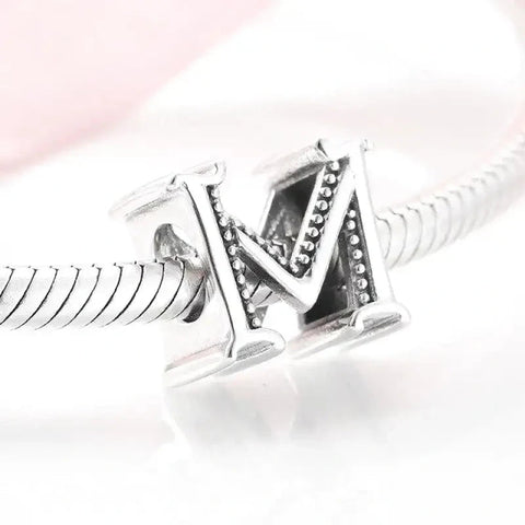 Silver Letter M Charm - Silver Letter M Charm
