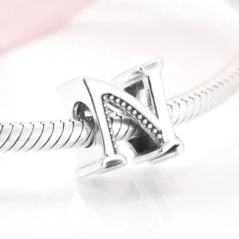 Silver Letter N Charm