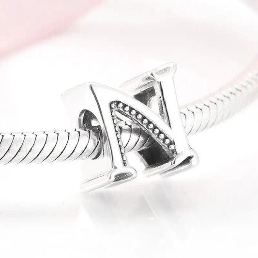 Silver Letter N Charm