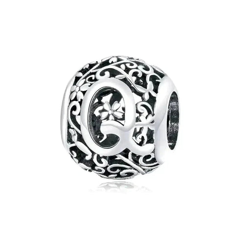 Silver Letter Q Bead